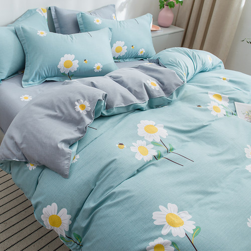 全棉棉简约风单双人学生四件套