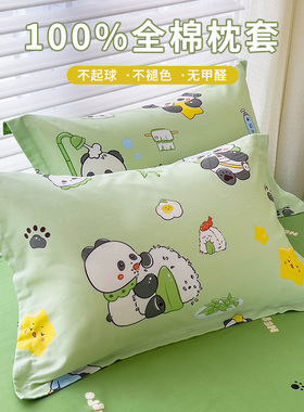 卡通纯棉枕套一对装48x74cm儿童枕头套全棉枕芯内胆套单个装30x50