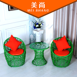 销藤椅三件套桌椅阳台时尚创意茶几组合户外庭院PE藤编编织休闲促