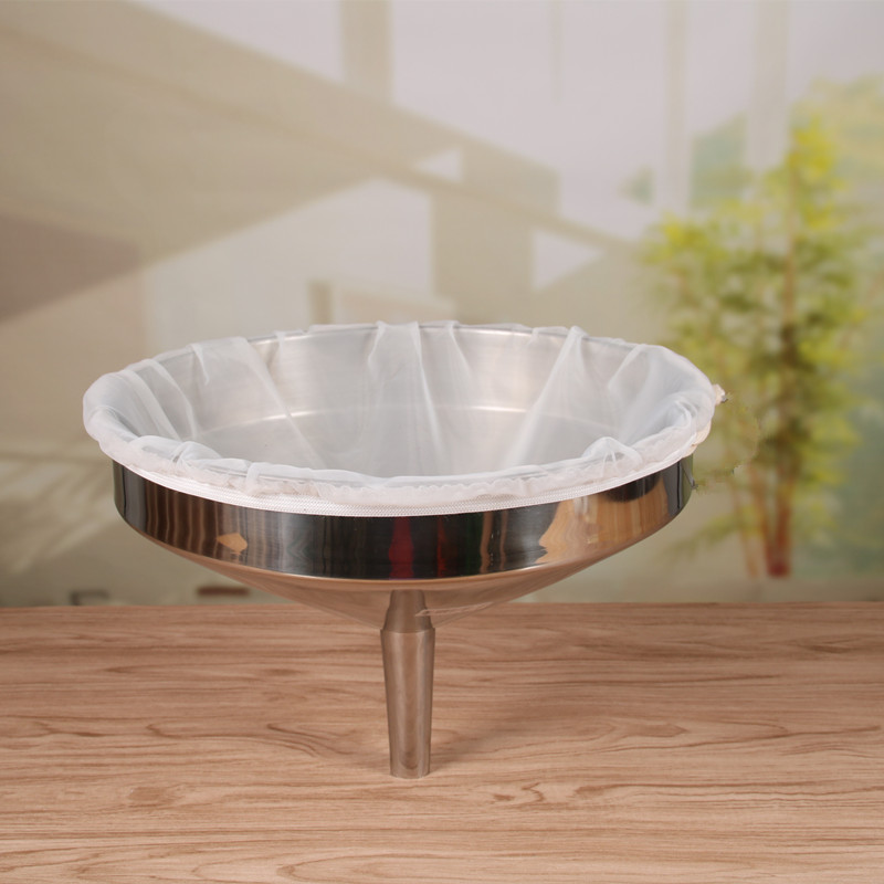 热销大口径厨房白酒蜂蜜牛奶油渣超细超密过滤网加厚不锈钢漏斗油