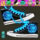 中小学生鞋 春秋夜光鞋 子透气 男潮板鞋 女男孩运动鞋 高帮男款 帆布鞋