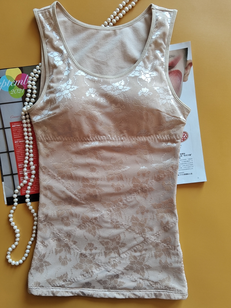 日单美体背心秋冬款加绒打底背心带罩杯瘦身背心收腹护腰美体护胃