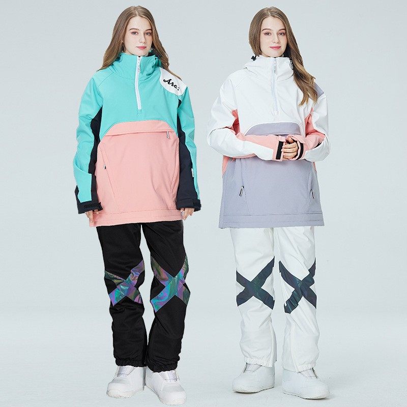 单板滑雪服帽衫套装男女款冬季防风防水保暖加厚双板滑雪衣裤套装