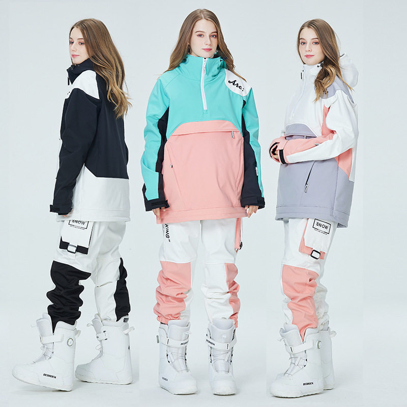 单板滑雪服套装男女款冬季防风防水保暖加厚韩国双板滑雪服帽衫