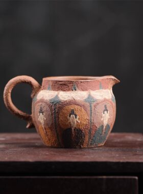 栖凤居敦煌主题系列公道杯大容量分茶匀杯手绘紫砂茶海公杯