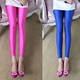 紧身亮女外穿糖果色显瘦修身 彩色薄款 高腰 韩国荧光冰丝打底裤 夏款