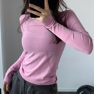 高弹普拉提服透气女 T恤修身 软糯轻薄 瑜伽上衣无缝运动健身长袖