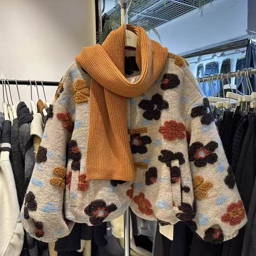 立体刺绣90羽绒服谜兰原创2266