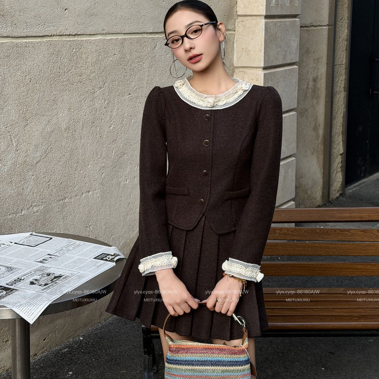 雨恋依香千金风学院风针织开衫百褶裙两件套女冬季显瘦套装86180,女装/女士精品,时尚套装,淘宝优惠券,粉丝福利购,淘宝优惠卷