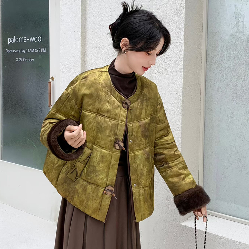 复古人丝显瘦保暖羽绒服印象秋水