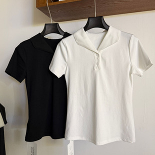 新款 显瘦百搭减龄上衣春季 减龄 T恤女2026修身 YZYH简约POLO领短袖