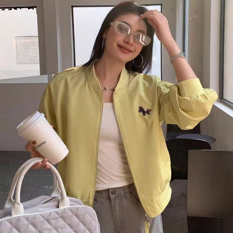 轩轩魅丽依族休闲风拉链短外套女春季宽松显瘦夹克百搭飞行员外套