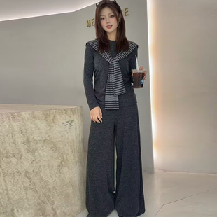 韩系设计师款裤子外套时尚套装女极简风魅依秀色2025春秋梨形身材