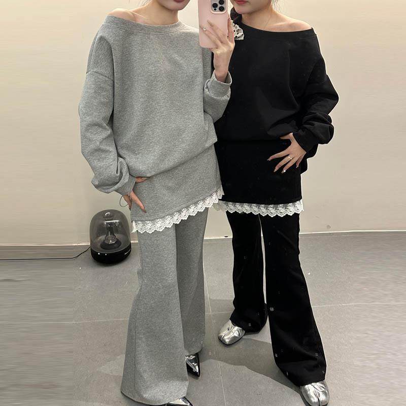 伊纱品牌喇叭裤子+卫衣二件套2025开春穿搭一整套时尚套装女洋气,女装/女士精品,时尚套装,淘宝优惠券,粉丝福利购,淘宝优惠卷