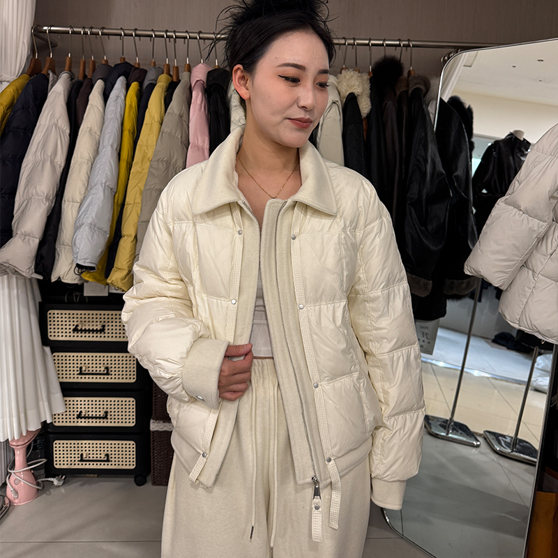 衣朵秀简约优雅翻领羽绒服