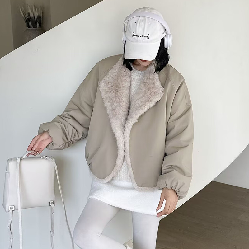 2025秋冬新款皮毛一体大毛领棉衣服女短款加厚保暖小个子外套伊纱,女装/女士精品,棉衣/棉服,淘宝优惠券,粉丝福利购,淘宝优惠卷