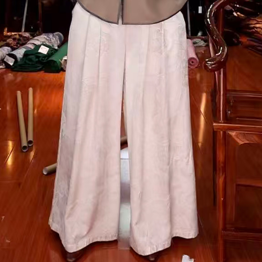 提花缎黑白阔腿裤11552  不支持7天无理由退货 介意慎拍