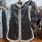 定制黑皮子毛条长款 马甲1118 不支持7天无理由