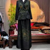 定制香云纱黑底套装 3147 不支持7天无理由