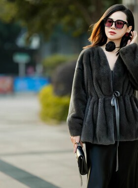 C小姐意大利灰水貂女系带腰间挂绳P97289J13652