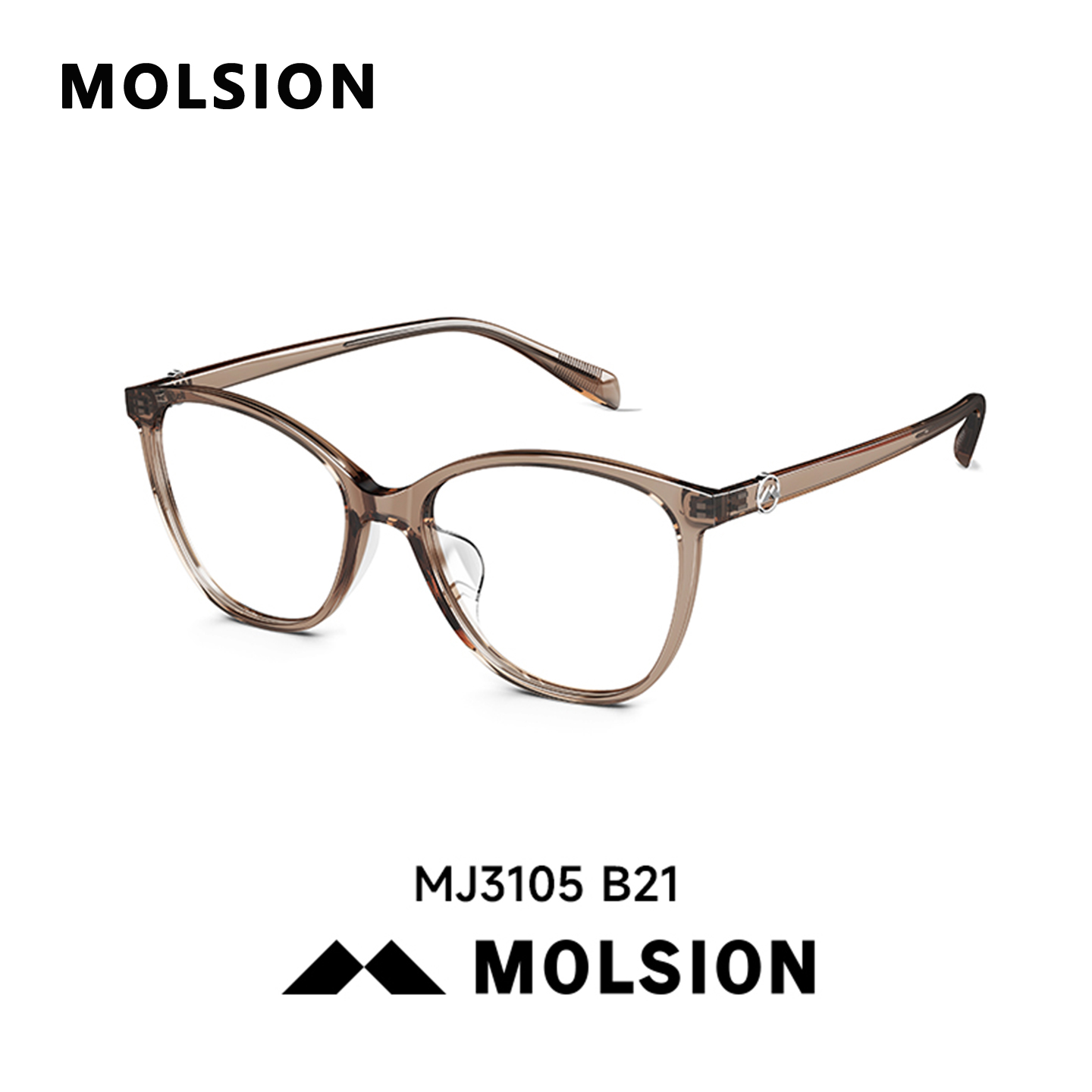 陌森免费配近视镜片猫眼镜框女