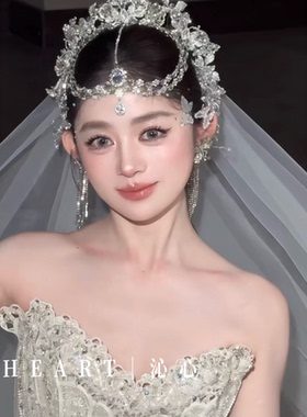 TM｜A09重工额饰新娘皇冠水钻搭配流苏