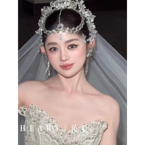 TM｜A09重工额饰新娘皇冠水钻搭配流苏