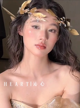 TM｜E20刘超老师同款 西方女神暗黑精灵羽毛皇冠金色