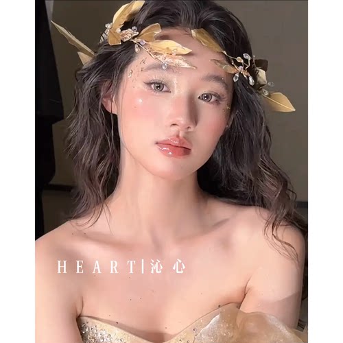 TM｜E20刘超老师同款 西方女神暗黑精灵羽毛皇冠金色