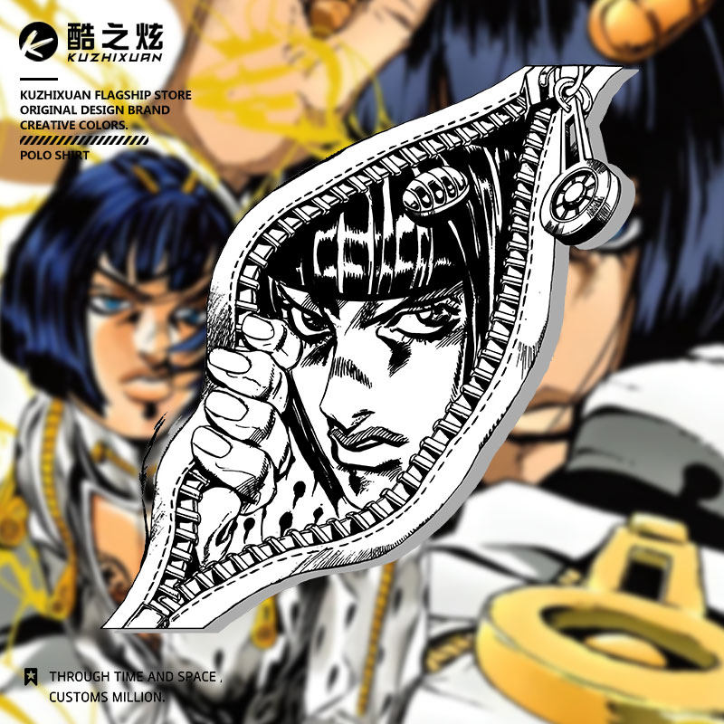 JOJO的奇妙冒险布姐布加拉提联名印花秋冬款圆领加绒卫衣宽松休闲
