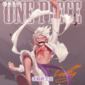 海贼王草帽团路飞动漫联名情侣装 宽松休闲秋冬加绒连帽卫衣服男装