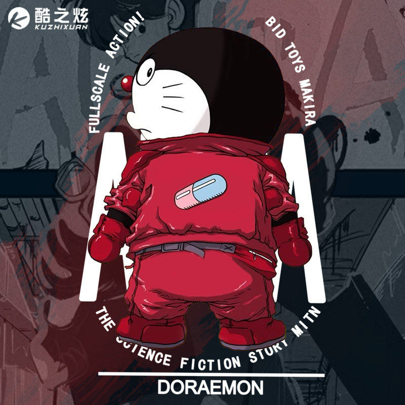 哆啦A梦街机游戏联名阿基拉动漫潮牌夏季休闲男装短袖宽松纯棉T恤