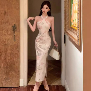 新中式改良旗袍国风性感连衣裙女新款夜总店足疗SPA桑拿技师工衣