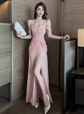 夜总店性感连衣裙2025新款吊带修身夜总会上班衣服沐足技师晚礼服