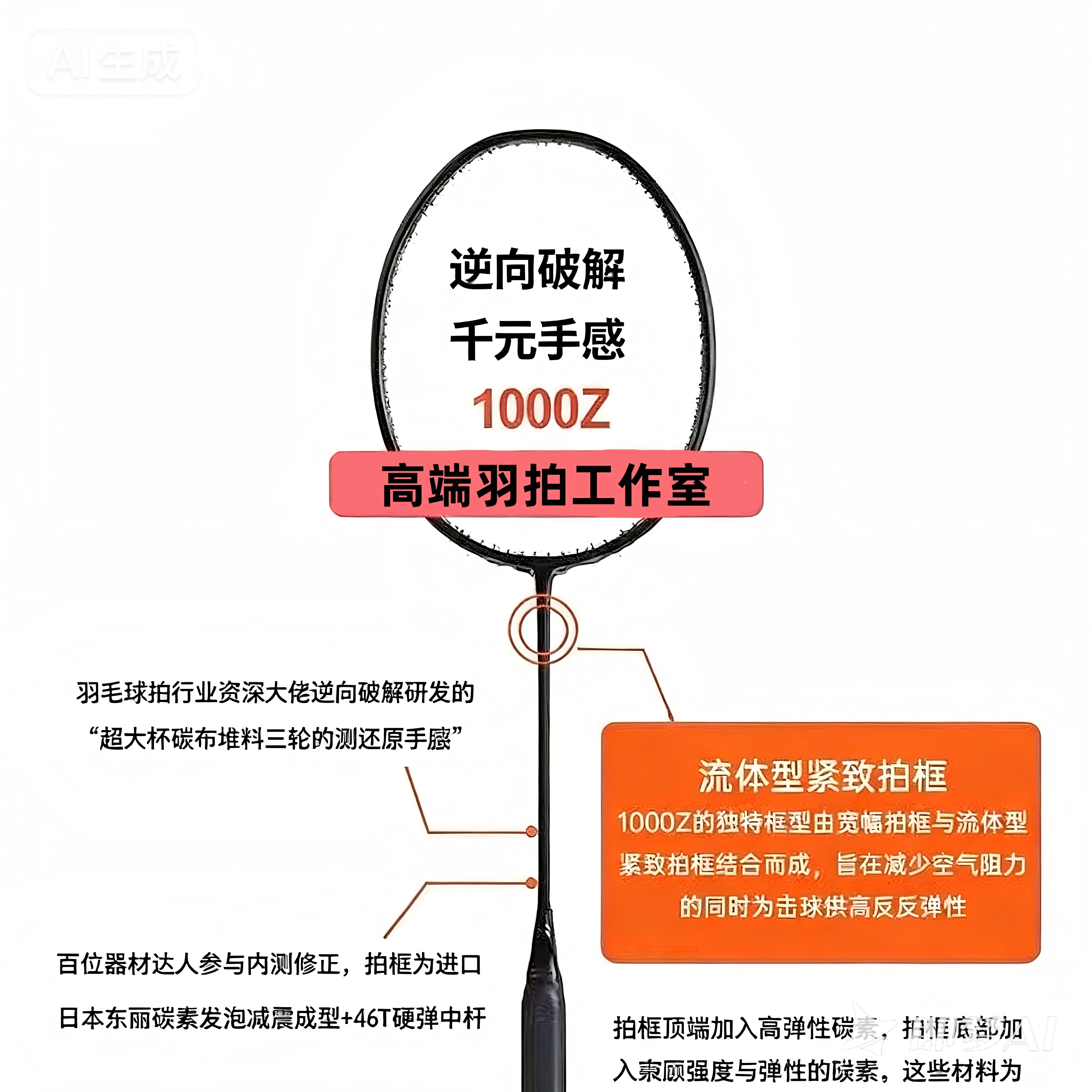 原胚内发泡碳素速度进攻羽毛球拍