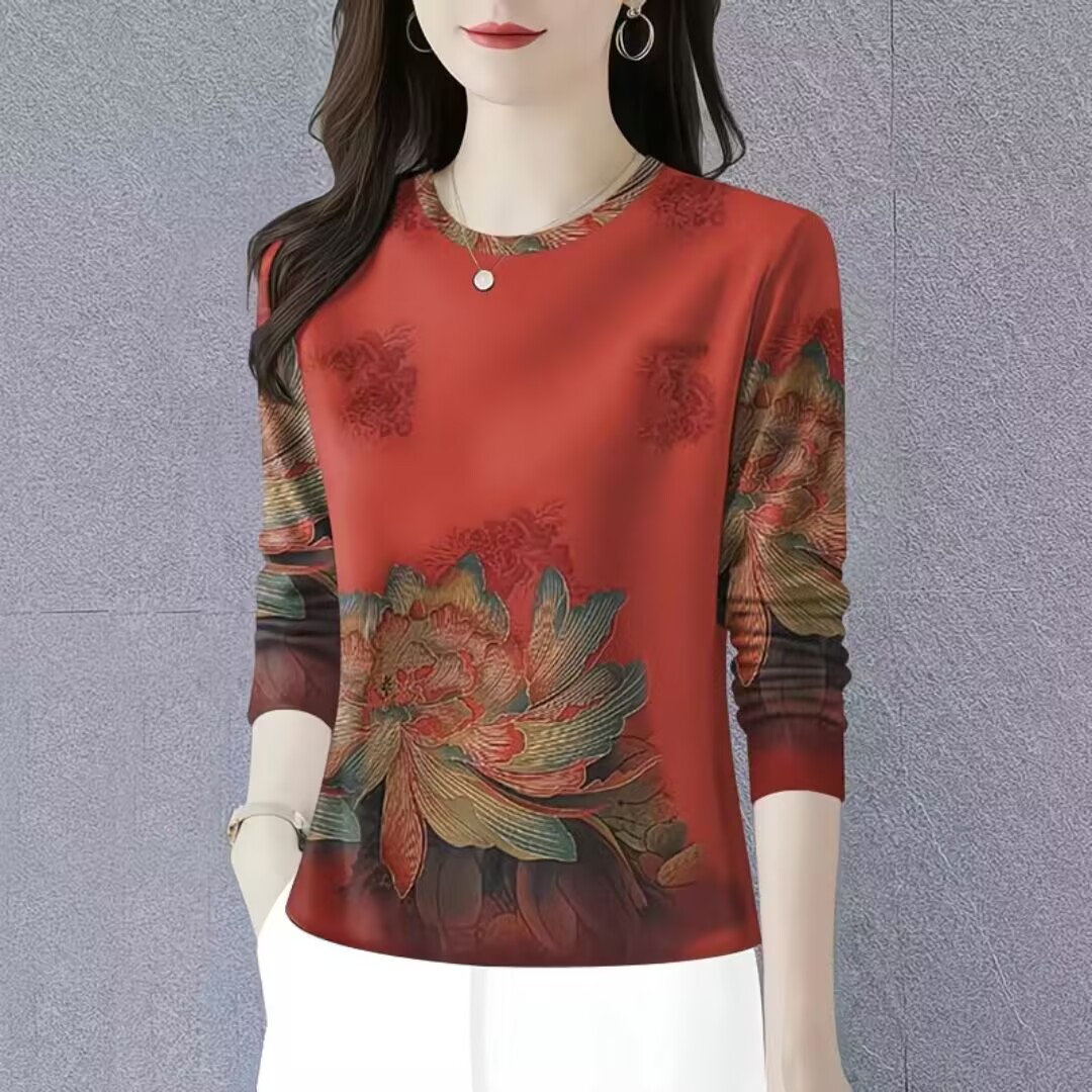 打底衫新款时尚简约秋冬薄圆领