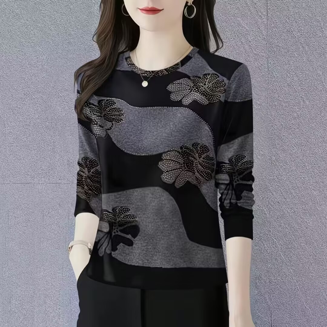 打底衫新款时尚简约秋冬薄圆领