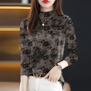 高档时尚 减龄长袖 女装 新款 半高领T恤女上衣潮 2026春季 清仓捡漏