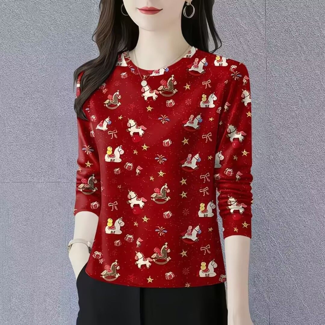 清仓捡漏~春季新款大码减龄洋气上衣2026时尚圆领T恤长袖女装打底,女装/女士精品,T恤,淘宝优惠券,粉丝福利购,淘宝优惠卷