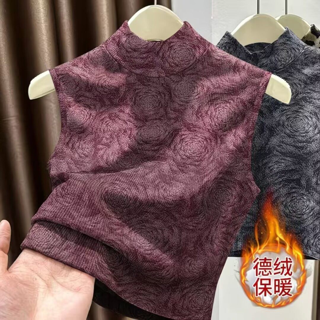 双面德绒无袖打底背心女内搭保暖春季新款宽松遮肚大码半高领上衣,女装/女士精品,背心吊带,淘宝优惠券,粉丝福利购,淘宝优惠卷