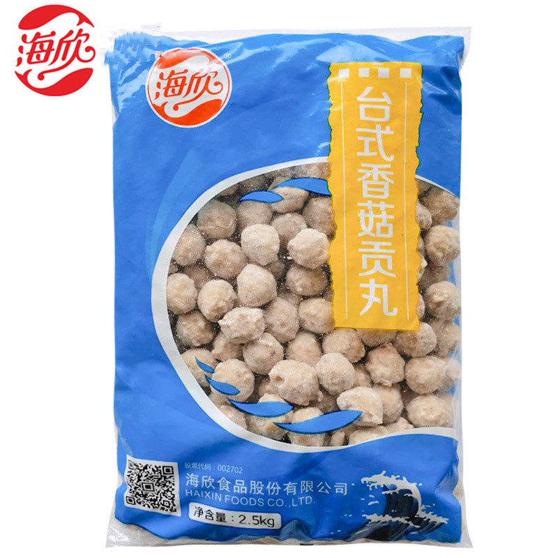 海欣香菇贡丸实心贡丸串串香麻辣烫关东煮火锅丸子豆捞冒菜食材