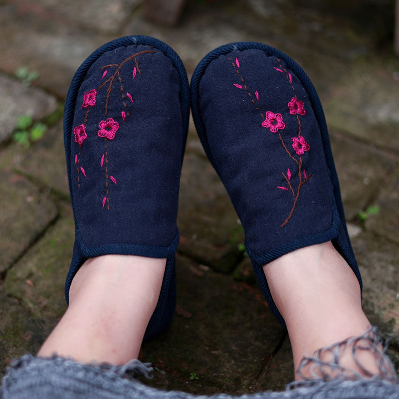 手工绣花冬季布鞋女2023新款女士布鞋女冬加绒软底布鞋保暖冬鞋