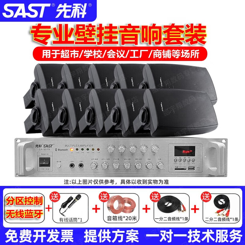 先科壁挂音响会议室音箱教室舞蹈室咖啡厅健身房重低音背景音乐