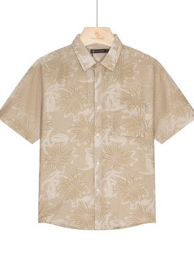 保罗彼得 专柜同款男士时尚百搭旅行度假风印花短袖衬衫COEB52770