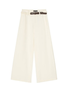 保罗·彼得 专柜同款 女士简约百搭日常宽松阔腿牛仔裤YMFAN00890