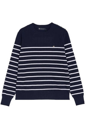 保罗彼得专柜同款 女子时尚舒适百搭条纹休闲针织羊毛衫MLDC34870