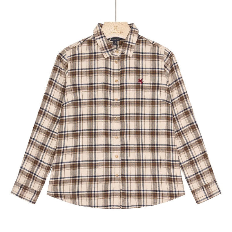 保罗·彼得 专柜同款 女士休闲时尚简约复古格子衬衫CBECC00320