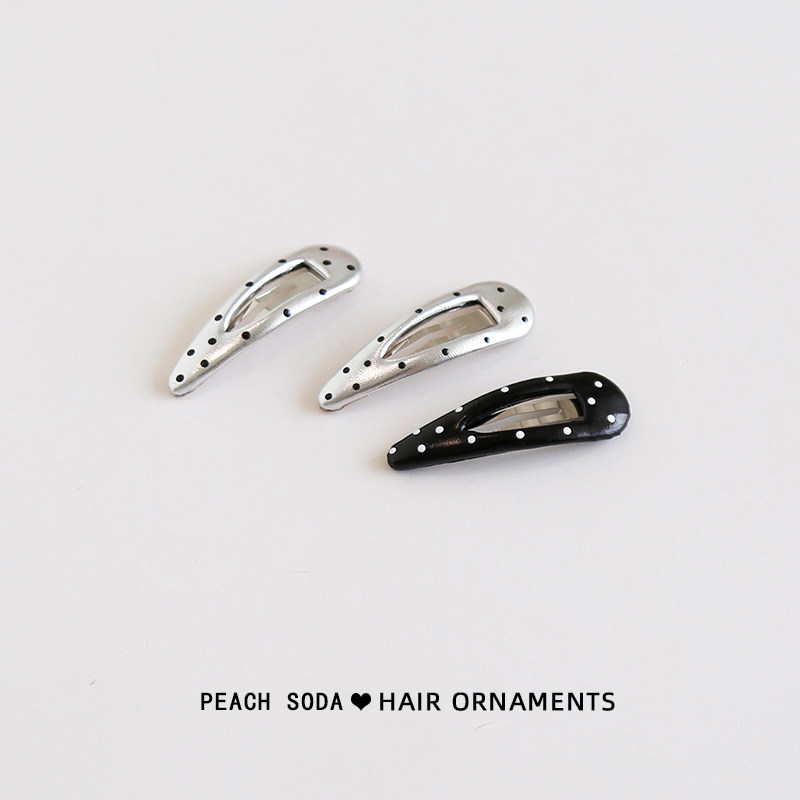 网红波点水滴bb夹韩系气质可爱发夹边夹侧边新款刘海夹高级感夹子
