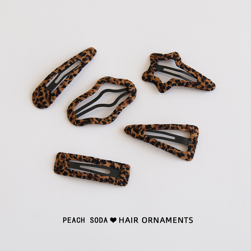 回弹好~韩版豹纹碎发bb夹刘海夹