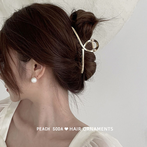 ins风金属抓夹后脑勺盘发鲨鱼夹